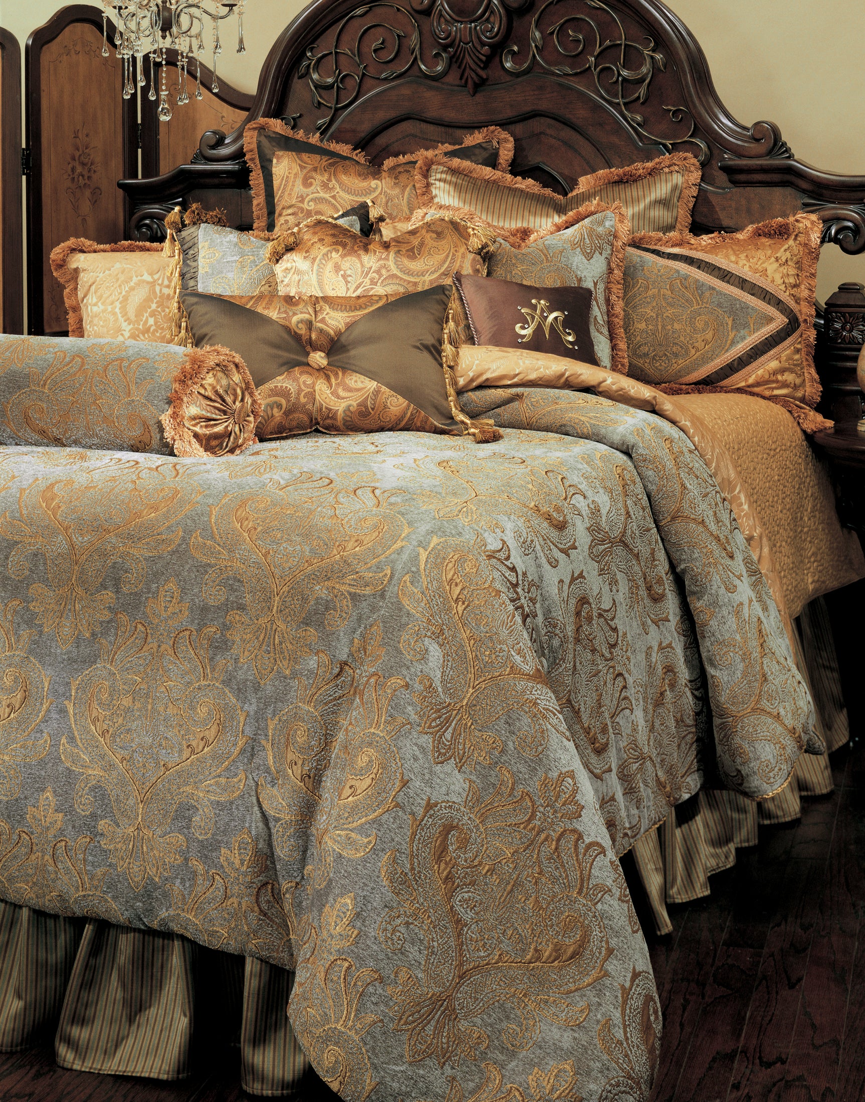 Elizabeth Aqua Comforter Set - Ornate Home
