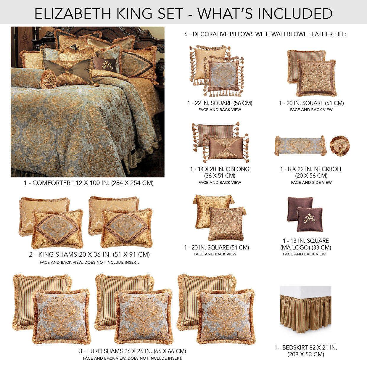 Elizabeth Aqua Comforter Set - Ornate Home