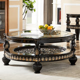 Elizabeth Black Enamel 3pc Coffee Table Set  / HD-1208 - Ornate Home