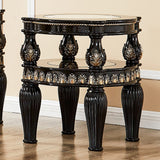 Elizabeth Black Enamel 3pc Coffee Table Set  / HD-1208 - Ornate Home