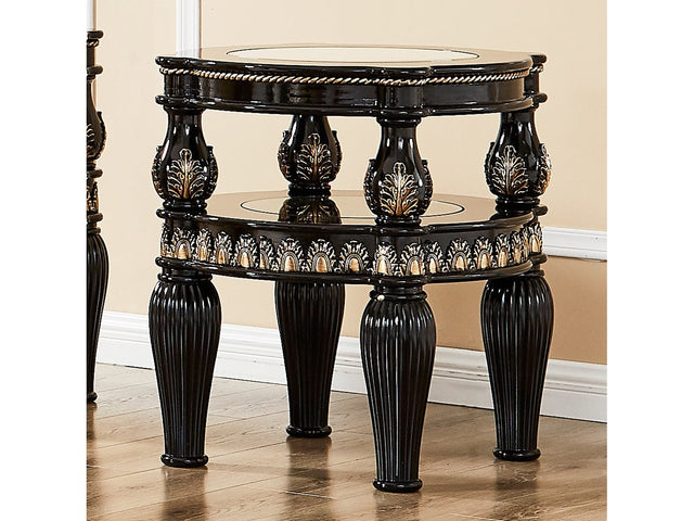 Elizabeth Black Enamelend End Table  / HD-1208 - Ornate Home