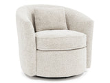 Elizabeth White/Cream Fabric Swivel Chair - Ornate Home