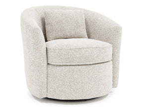 Elizabeth White/Cream Fabric Swivel Chair - Ornate Home