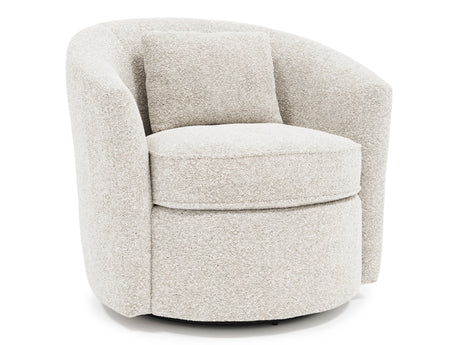 Elizabeth White/Cream Fabric Swivel Chair - Ornate Home