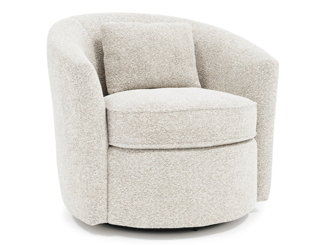 Elizabeth White/Cream Fabric Swivel Chair - Ornate Home