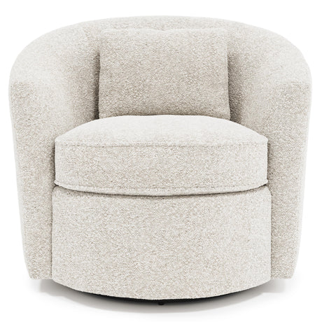 Elizabeth White/Cream Fabric Swivel Chair - Ornate Home