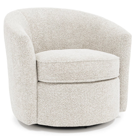 Elizabeth White/Cream Fabric Swivel Chair - Ornate Home