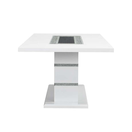 Elizaveta White High Gloss Dining Table - Ornate Home