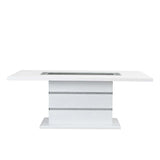 Elizaveta White High Gloss Dining Table - Ornate Home