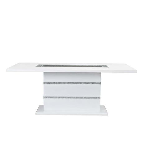 Elizaveta White High Gloss Dining Table - Ornate Home
