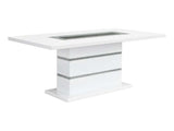 Elizaveta White High Gloss Dining Table - Ornate Home