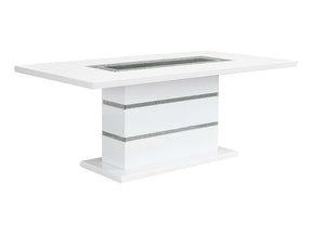 Elizaveta White High Gloss Dining Table - Ornate Home