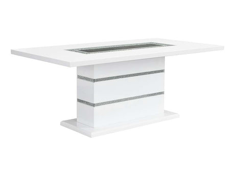 Elizaveta White High Gloss Dining Table - Ornate Home