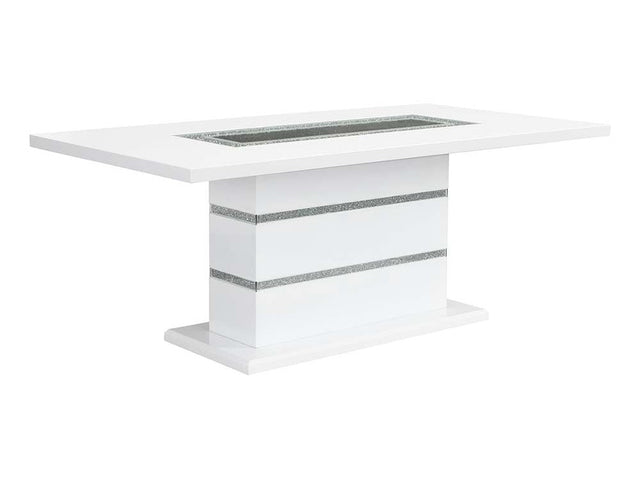 Elizaveta White High Gloss Dining Table - Ornate Home