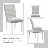 Elizaveta White High Gloss & Gray Side Chair (Set of 2) - Ornate Home