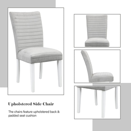Elizaveta White High Gloss & Gray Side Chair (Set of 2) - Ornate Home
