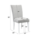 Elizaveta White High Gloss & Gray Side Chair (Set of 2) - Ornate Home