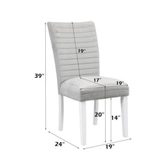 Elizaveta White High Gloss & Gray Side Chair (Set of 2) - Ornate Home