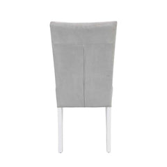 Elizaveta White High Gloss & Gray Side Chair (Set of 2) - Ornate Home