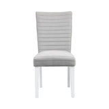 Elizaveta White High Gloss & Gray Side Chair (Set of 2) - Ornate Home