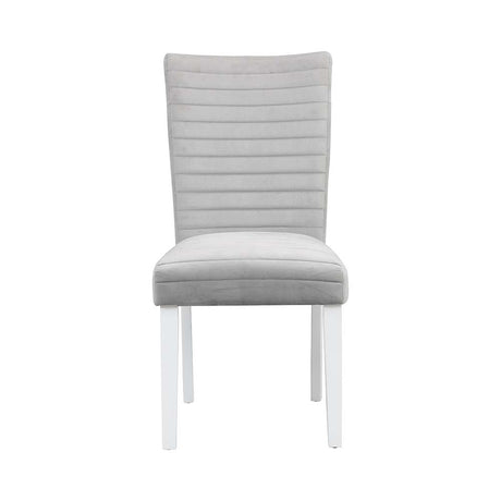 Elizaveta White High Gloss & Gray Side Chair (Set of 2) - Ornate Home