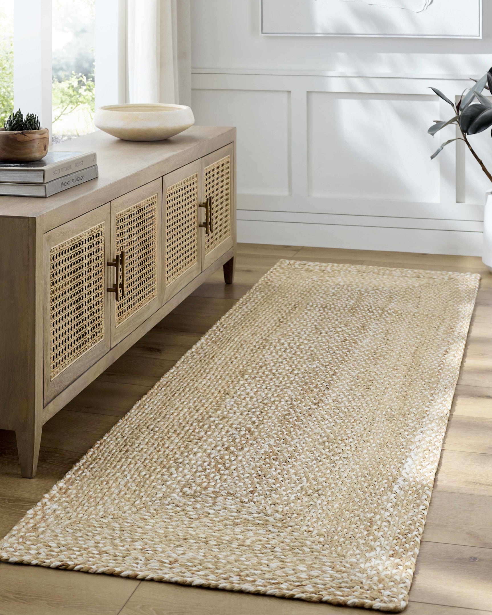 Elkie Beige Jute Area Rug - Clearance - Ornate Home