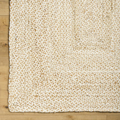 Elkie Cream Jute Area Rug - Clearance - Ornate Home