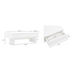 Ella 47.2" Coffee Table in White - Ornate Home