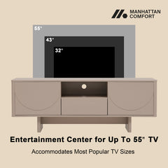 Ella 59" TV Stand in Mocha - Ornate Home