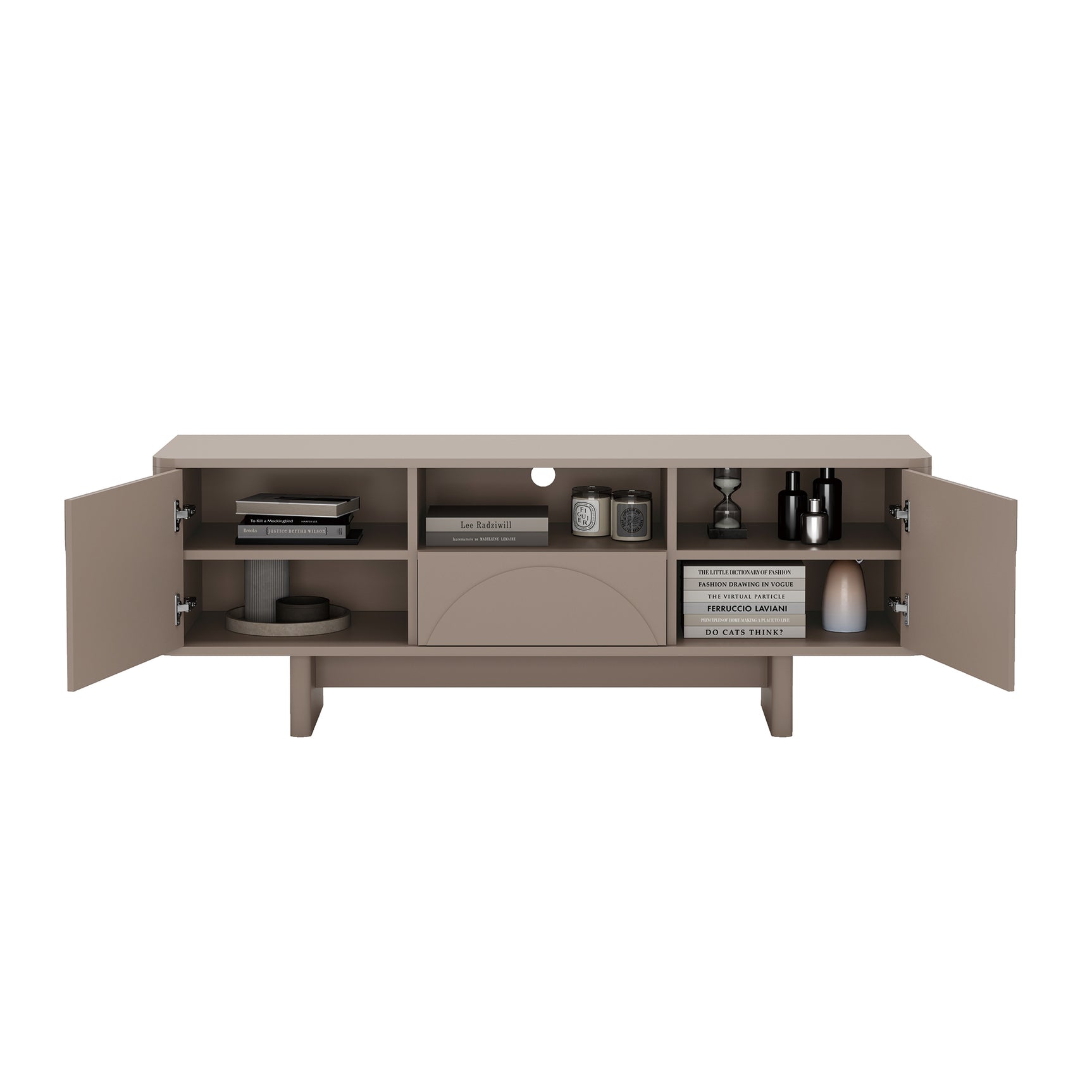 Ella 59" TV Stand in Mocha - Ornate Home