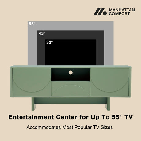 Ella 59" TV Stand in Sage Green - Ornate Home