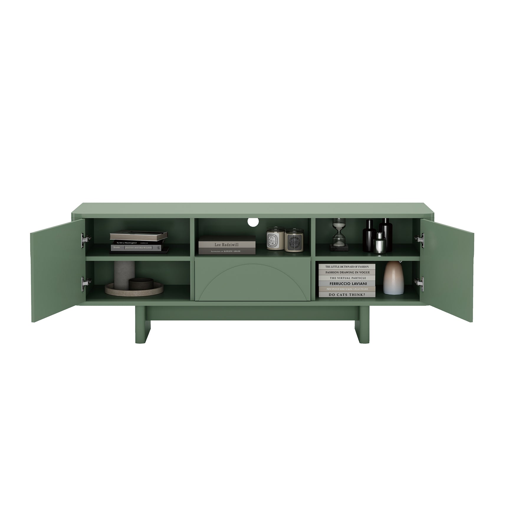 Ella 59" TV Stand in Sage Green - Ornate Home