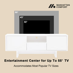Ella 59" TV Stand in White - Ornate Home