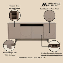 Ella 70.86" Sideboard in Mocha - Ornate Home