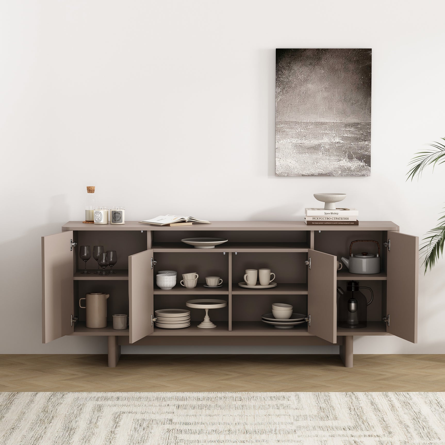 Ella 70.86" Sideboard in Mocha - Ornate Home