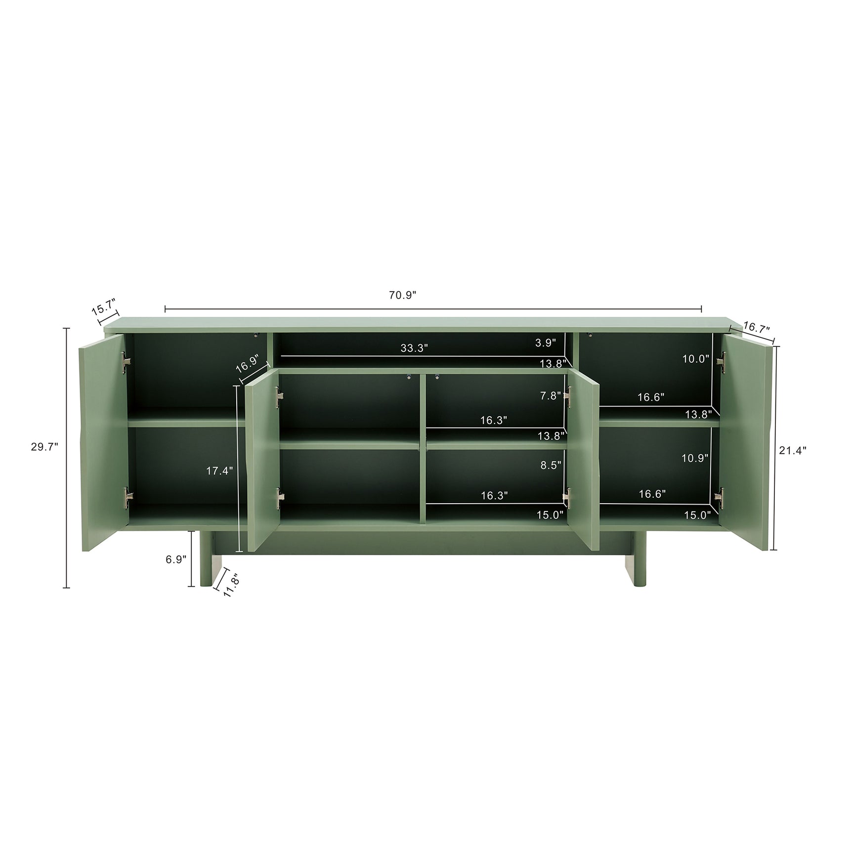 Ella 70.86" Sideboard in Sage Green - Ornate Home