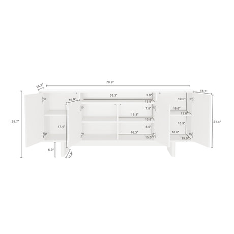 Ella 70.86" Sideboard in White - Ornate Home