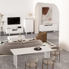 Ella 78.7" Dining Table in White - Ornate Home