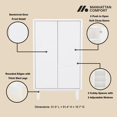 Ella Accent Cabinet in White - Ornate Home