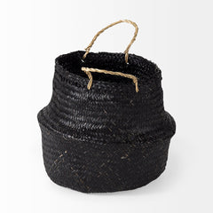 Ella Black/Light Brown Seagrass Basket (Set of 3) - Ornate Home