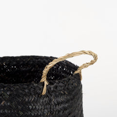 Ella Black/Light Brown Seagrass Basket (Set of 3) - Ornate Home