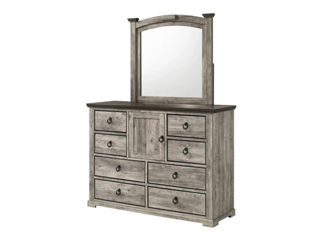 Ella-Mae Gray/Brown Dresser & Mirror - Ornate Home
