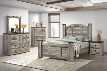 Ella-Mae Gray/Brown Dresser Top Mirror - Ornate Home