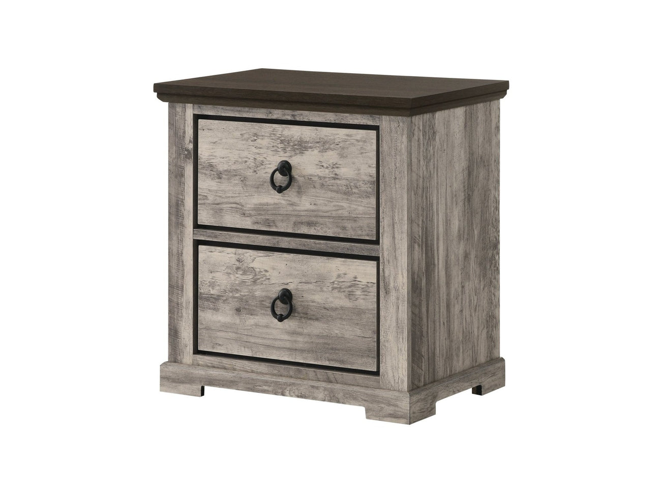 Ella-Mae Gray/Brown Nightstand - Ornate Home