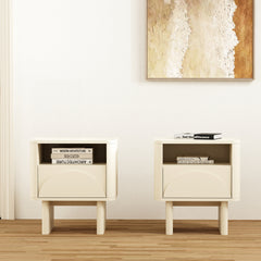 Ella Nightstand in Cream (set of 2) - Ornate Home