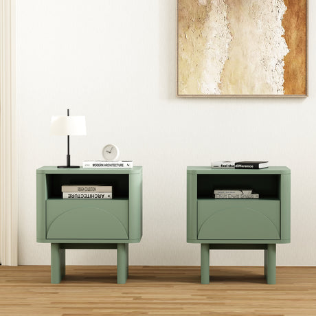 Ella Nightstand in Sage Green (set of 2) - Ornate Home