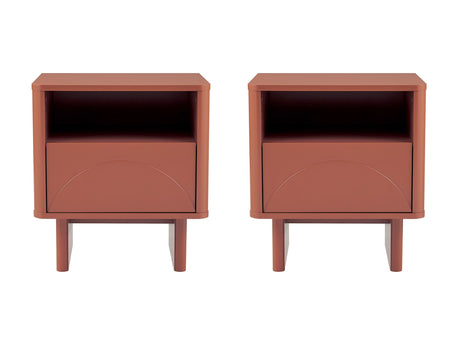 Ella Nightstand in Terracotta (set of 2) - Ornate Home