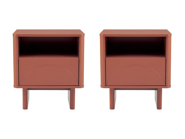Ella Nightstand in Terracotta (set of 2) - Ornate Home