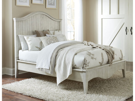 Ella White Wash Solid Wood California King Crown Bed - Ornate Home