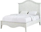 Ella White Wash Solid Wood California King Crown Bed - Ornate Home